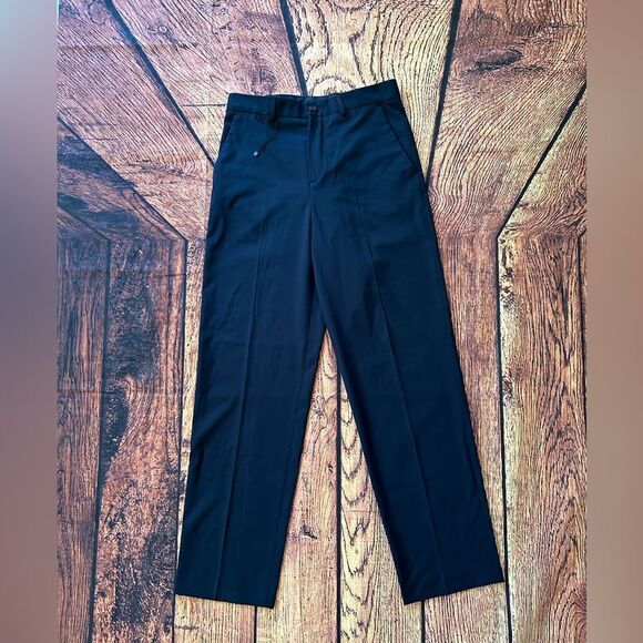 Zara Basic Collection Pants Womens Navy Blue Flat Front Cuffed Hem Trousers - Picture 14 of 15